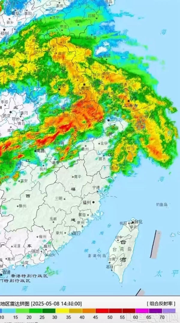 影响华东地区的今年首个江淮气旋-华东空管局空管中心供图1