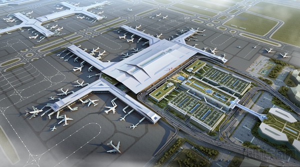 西安咸阳国际机场鸟瞰图