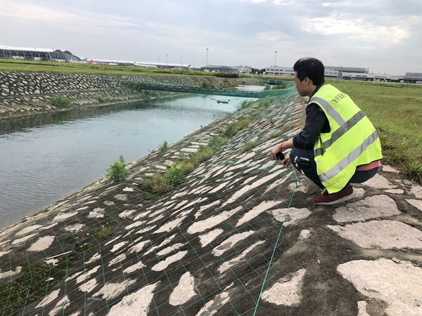一年来,浦东机场变航班低谷期为生态驱鸟作业窗口期,为飞行区水面张网避免其成为吸引鸟类的食物来源-浦东机场供图_副本.jpg 一年来,浦东机场变航班低谷期为生态驱鸟作业窗口期,为飞行区水面张网避免其成为吸引鸟类的食物来源-浦东机场供图_副本.jpg