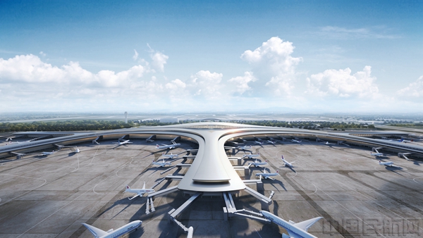 T3航站楼空侧鸟瞰效果图