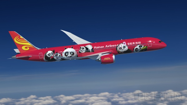 附图2：海南航空功夫熊猫涂装波音787梦想飞机在蓝天翱翔.jpg