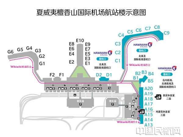 檀香山国际机场6月1日启用全新航站楼名称和机场标识(图)