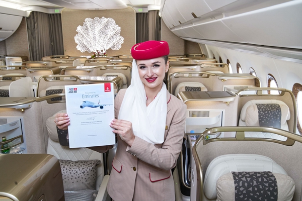 阿联酋航空A350首航迪拜-爱丁堡航线