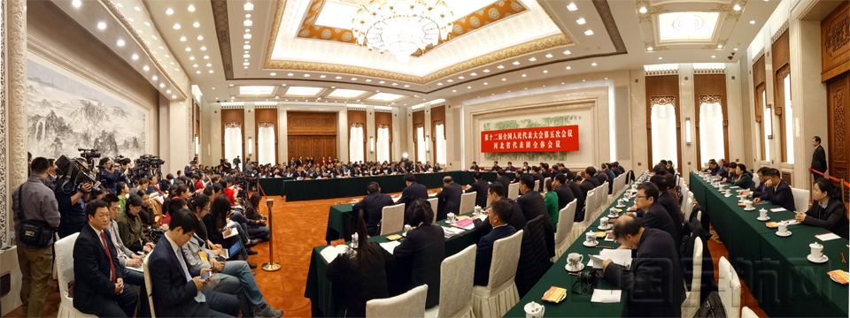 3月7日，河北省代表团举行全体会议。陆二佳摄-g.jpg