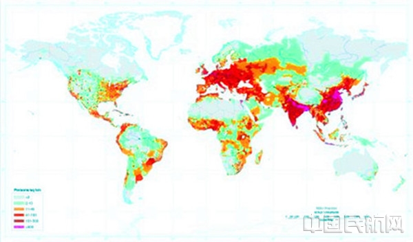 中国人口密度分布图_世界人口密度分布图